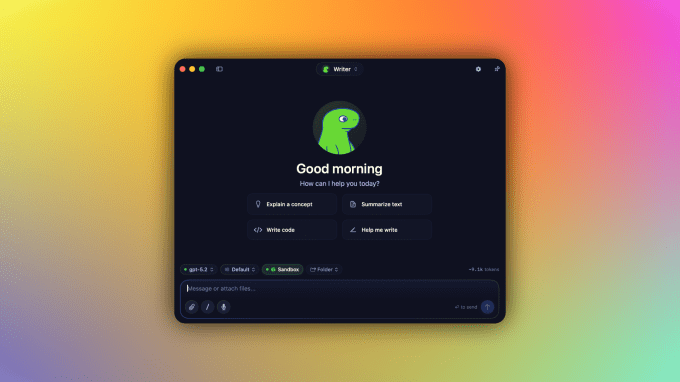 واجهة تطبيق Osaurus تعرض خيارات النماذج المختلفة