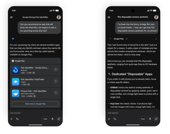 تكامل اكتشاف التطبيقات في Gemini AI