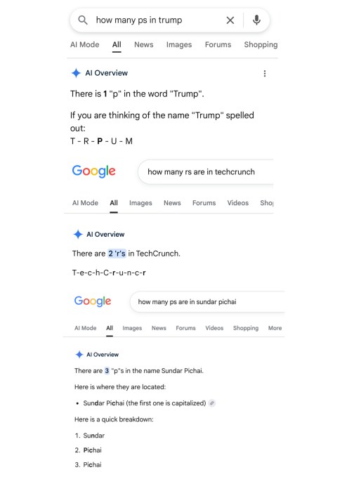 لقطة شاشة تظهر أخطاء التهجئة في نظام Google AI Overviews