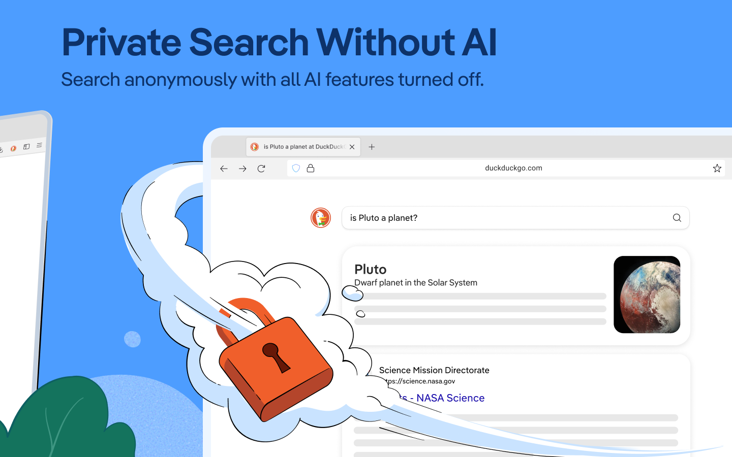 واجهة محرك البحث الخالي من الذكاء الاصطناعي من DuckDuckGo