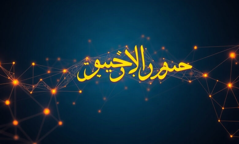 رسم توضيحي لنموذج لغوي عربي يعالج أبيات شعر وأمثالاً شعبية مكتوبة بالعربية