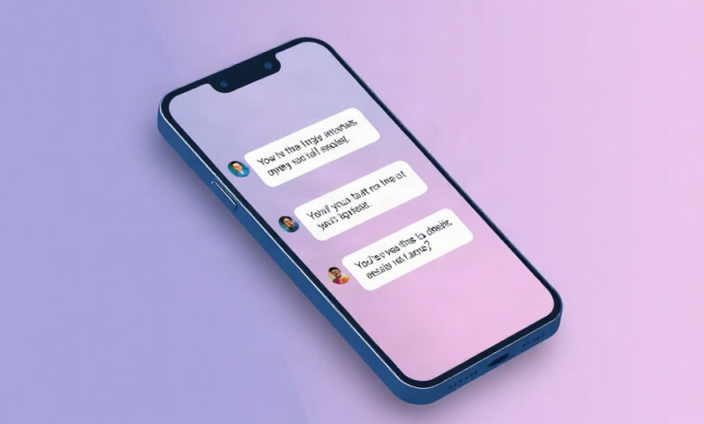 هاتف آيفون يعرض تطبيق الرسائل بجانب واجهة ChatGPT تقترح رداً جاهزاً للإرسال