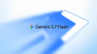 شعار Gemini 3.7 Flash على خلفية زرقاء فاتحة