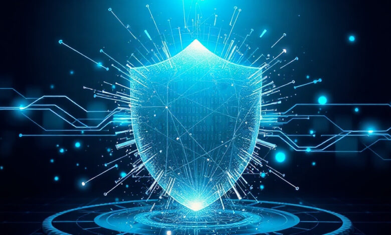 شعار OpenAI على واجهة مبنى مع إشارة تحذير أمني بجانبه