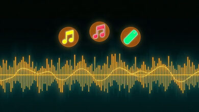 صفحة تشغيل أغنية في تطبيق YouTube Music يظهر عليها وسم استخدام الذكاء الاصطناعي